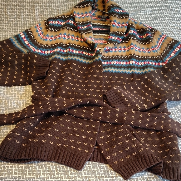 Chaps Multicolor Patterned Cardigan - Picture 3 of 8